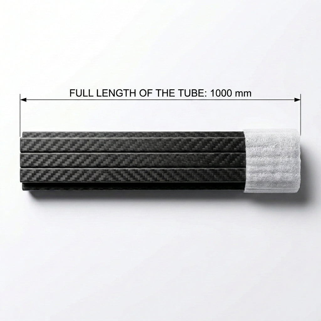 3K Carbon Fiber Square Tube | High Strength Lightweight Pultruded Carbon Fiber Hollow Rod | Matte Finish | For RC, Drone, DIY, Robotics & Industrial Applications
